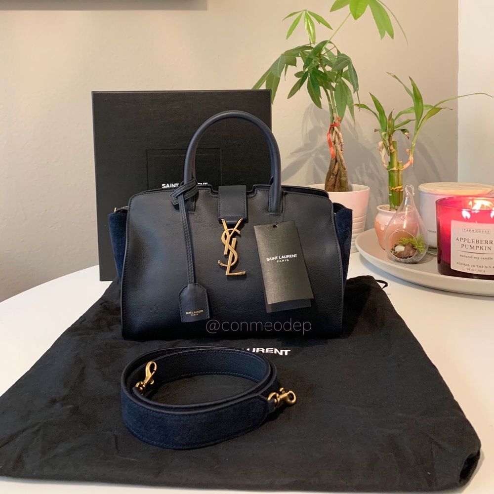YSL Saint Laurent Downtown Cabas deep marine